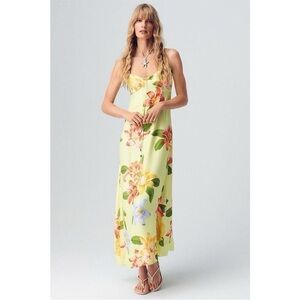 Anthropologie Maeve Floral Yellow Maxi Dress